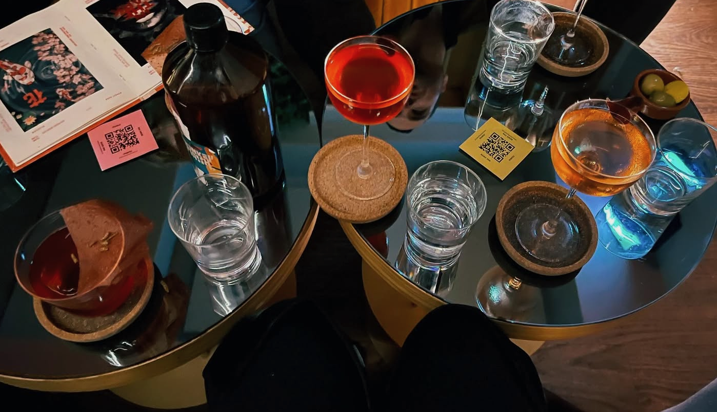 Friends sharing drinks